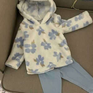 Carter's Cream and Blue Floral Kids Matching Set
